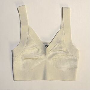 COS white knit crop top